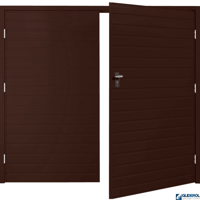 Gliderol BROWN (RAL8017) Budget Horizontal Standard Rib Side Hinged Garage Door