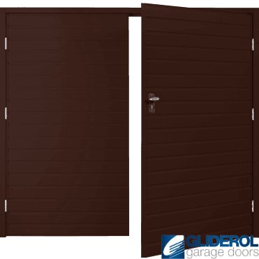 BROWN (RAL8017) Budget Horizontal Standard Rib Side Hinged Garage Door