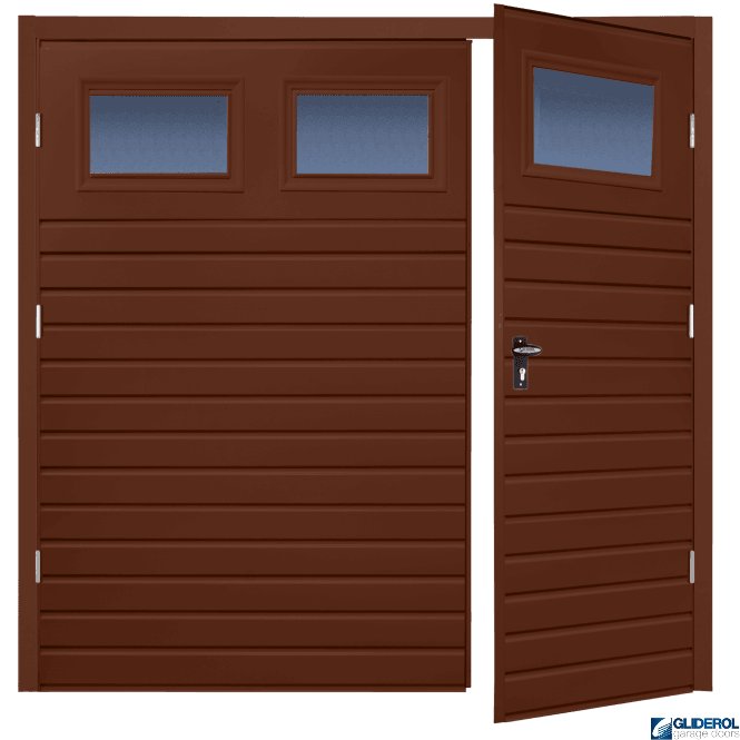 Gliderol BROWN (RAL8017) Budget Horizontal Standard Rib with windows ...