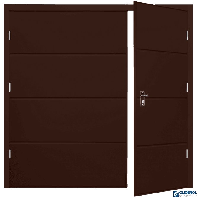 Gliderol BROWN (RAL8017) Budget Horizontal Wide Rib Side Hinged Garage Door