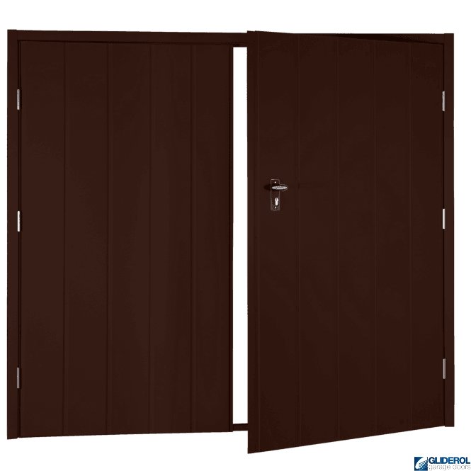 Gliderol BROWN (RAL8017) Budget Vertical Medium Rib Side Hinged Garage Door