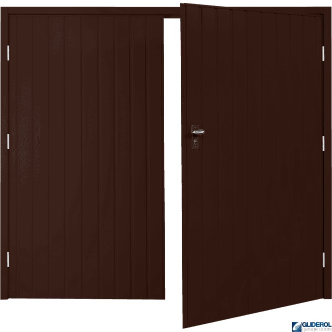 Gliderol BROWN (RAL8017) Budget Vertical Standard Rib Side Hinged Garage Door