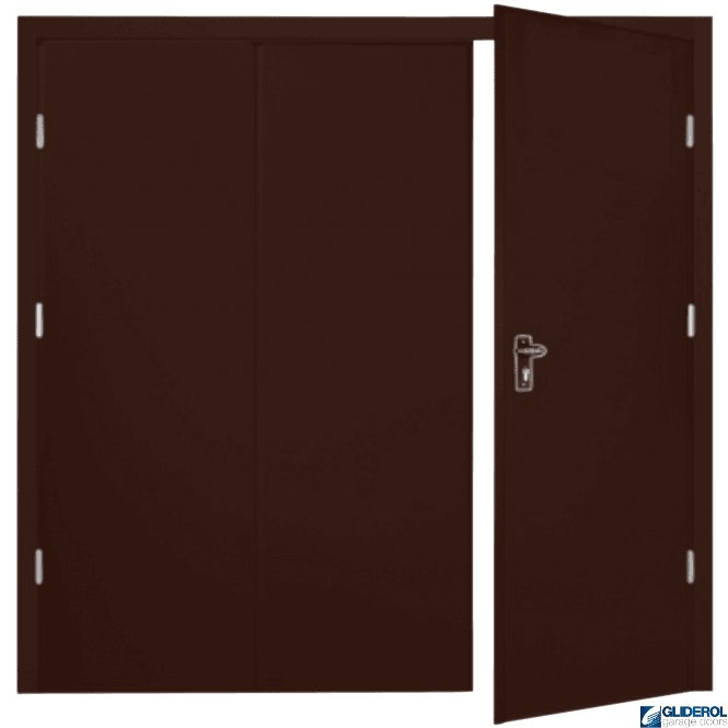 Gliderol BROWN (RAL8017) Budget Vertical Wide Rib Side Hinged Garage Door