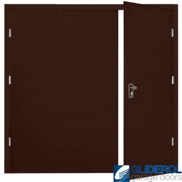 BROWN (RAL8017) Budget Vertical Wide Rib Side Hinged Garage Door