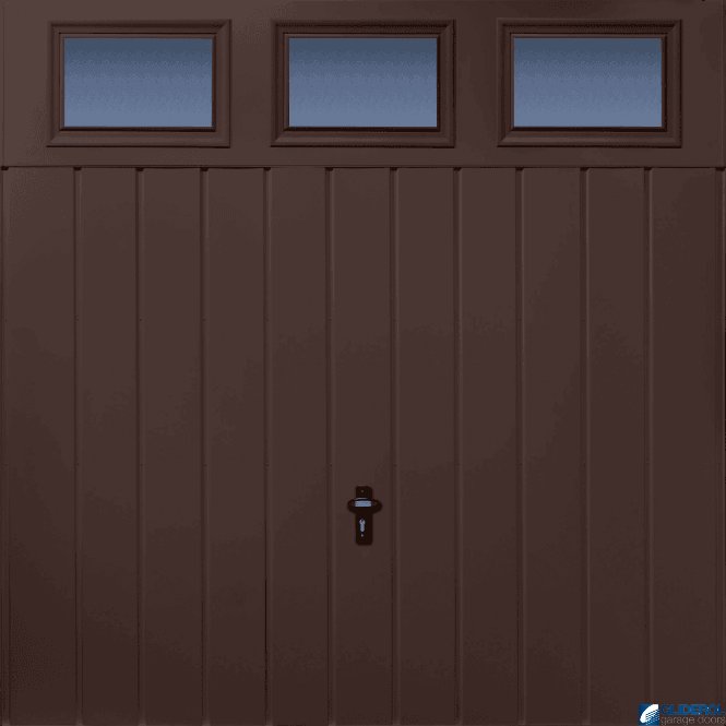 Gliderol BROWN (RAL8017) Chester Vertical Medium Rib with Windows