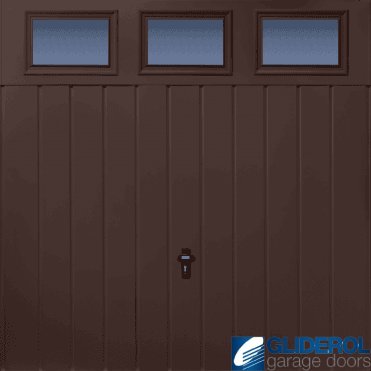 BROWN (RAL8017) Chester Vertical Medium Rib with Windows
