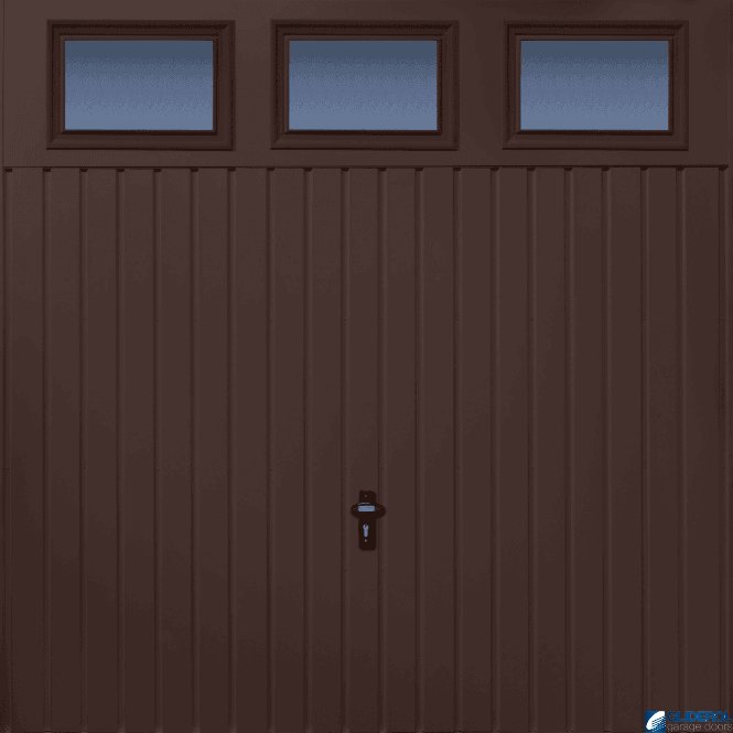 Gliderol BROWN (RAL8017) Chester Vertical Standard Rib with Windows