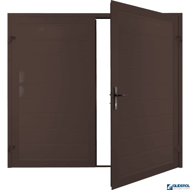 Gliderol BROWN (RAL8017) Premium Horizontal Medium Rib (non-insulated) Side Hinged Garage Door