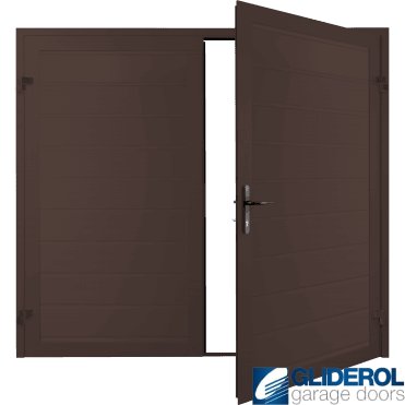 BROWN (RAL8017) Premium Horizontal Medium Rib (non-insulated) Side Hinged Garage Door