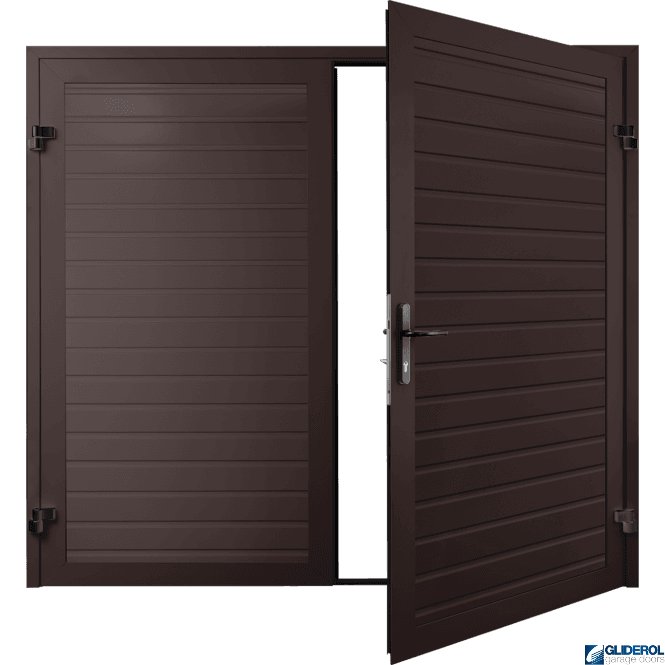 Gliderol BROWN (RAL8017) Premium Horizontal Standard Rib (non-insulated) Side Hinged Garage Door