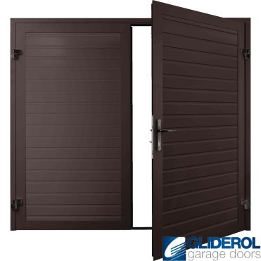 BROWN (RAL8017) Premium Horizontal Standard Rib (non-insulated) Side Hinged Garage Door