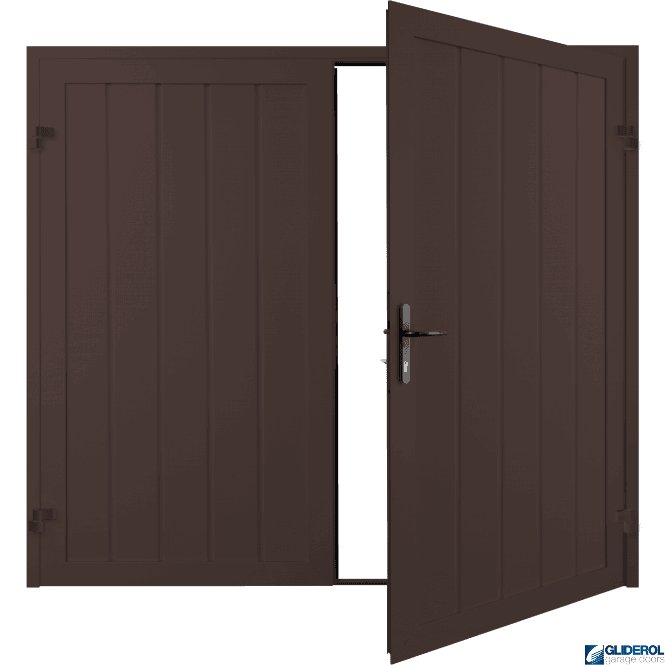 Gliderol BROWN (RAL8017) Premium Vertical Medium Rib (non-insulated) Side Hinged Garage Door
