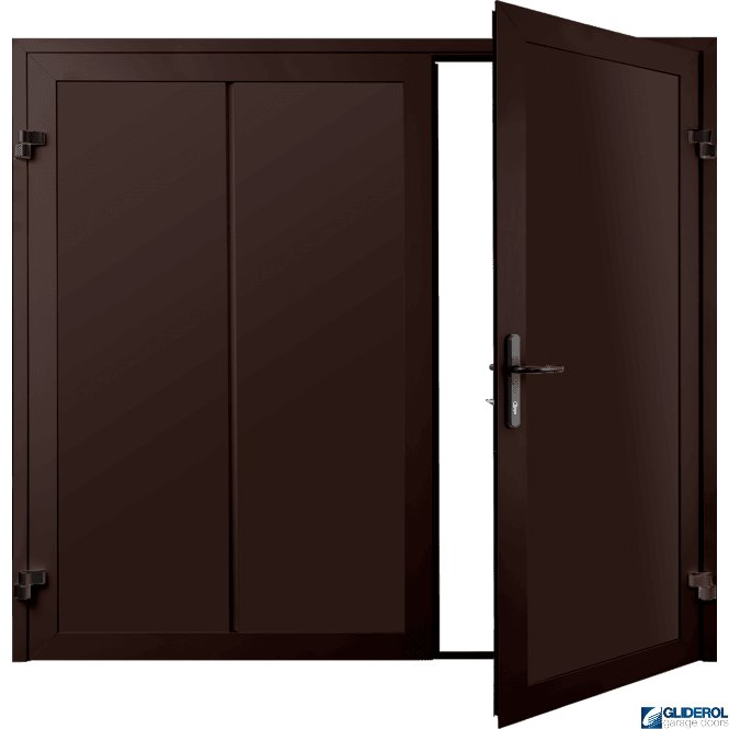 Gliderol BROWN (RAL8017) Premium Vertical Wide Rib (non-insulated) Side Hinged Garage Door