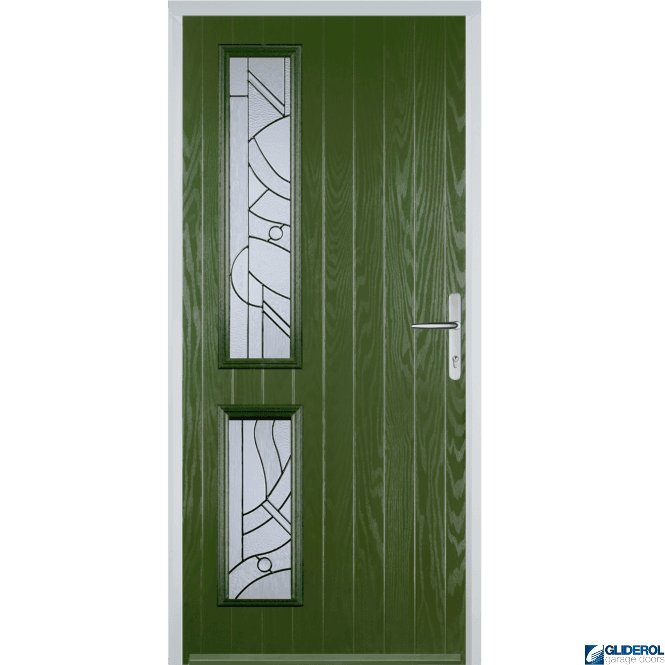 Gliderol Charlton L2 front entrance door FERN GREEN (RAL6025)