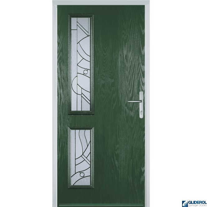 Gliderol Charlton L2 front entrance door GREEN (RAL6009)
