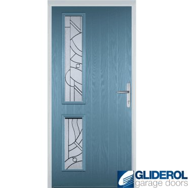 Charlton L2 front entrance door PASTLE BLUE (RAL5024)