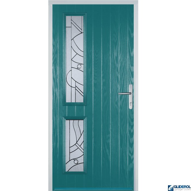 Gliderol Charlton L2 front entrance door TURQUIOSE BLUE (RAL5018)