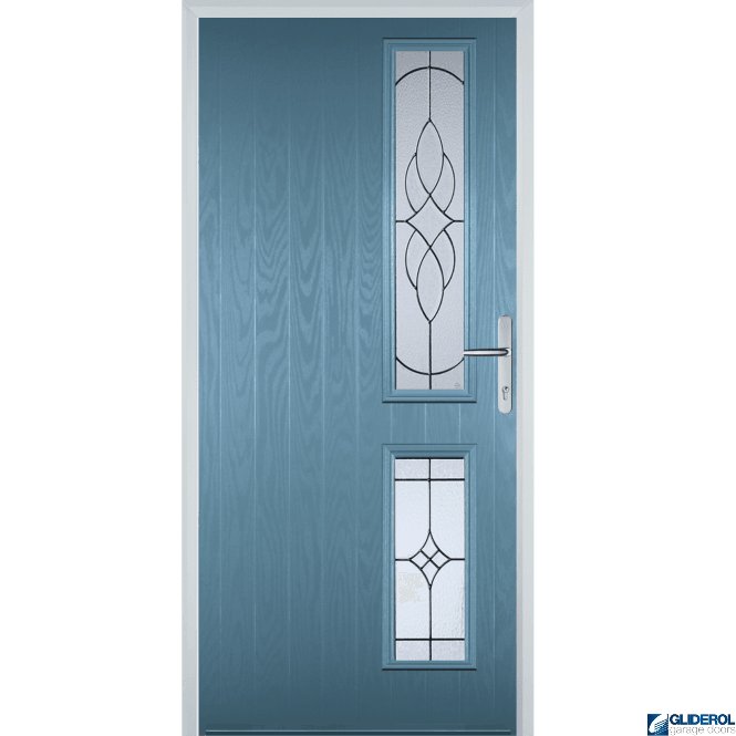 Gliderol Charlton R2 front entrance door PASTLE BLUE (RAL5024)