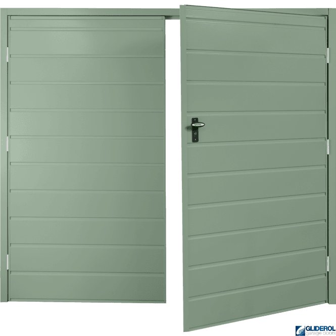 Gliderol CHARTWELL GREEN (BS 14 C 35) Budget Horizontal Medium Rib Side Hinged Garage Door