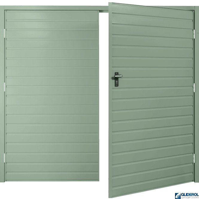 Gliderol CHARTWELL GREEN (BS 14 C 35) Budget Horizontal Standard Rib Side Hinged Garage Door