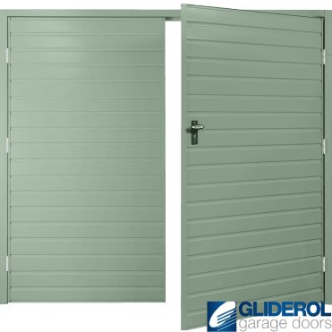 CHARTWELL GREEN (BS 14 C 35) Budget Horizontal Standard Rib Side Hinged Garage Door