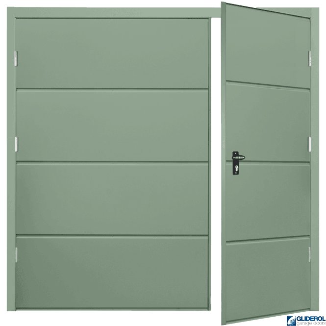 Gliderol CHARTWELL GREEN (BS 14 C 35) Budget Horizontal Wide Rib Side Hinged Garage Door