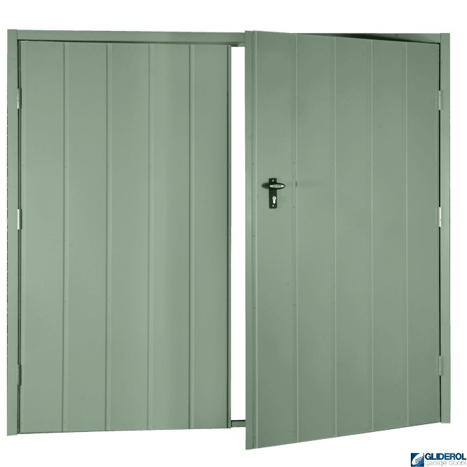 Gliderol CHARTWELL GREEN (BS 14 C 35) Budget Vertical Medium Rib Side Hinged Garage Door