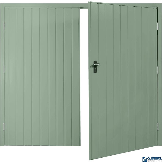 Gliderol CHARTWELL GREEN (BS 14 C 35) Budget Vertical Standard Rib Side Hinged Garage Door