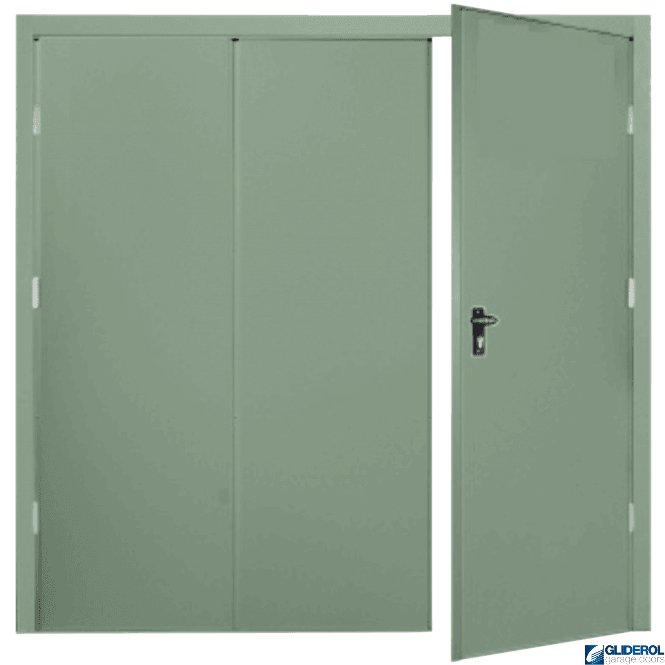 Gliderol CHARTWELL GREEN (BS 14 C 35) Budget Vertical Wide Rib Side Hinged Garage Door