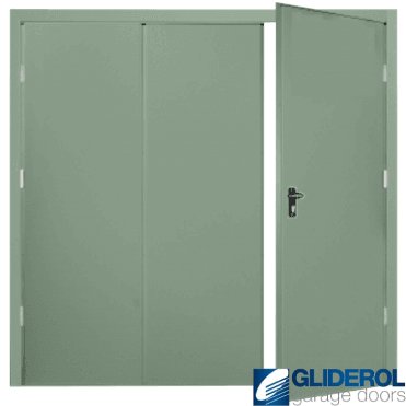 CHARTWELL GREEN (BS 14 C 35) Budget Vertical Wide Rib Side Hinged Garage Door