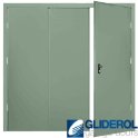 CHARTWELL GREEN (BS 14 C 35) Budget Vertical Wide Rib Side Hinged Garage Door