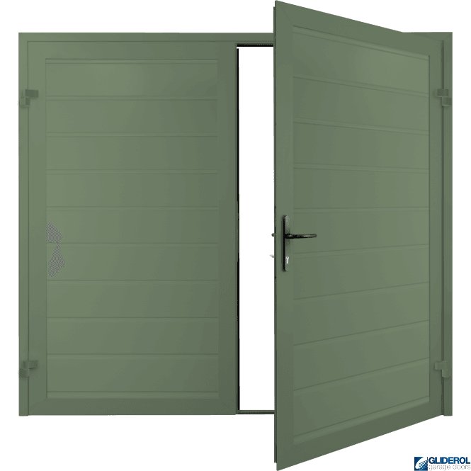 Gliderol CHARTWELL GREEN (BS 14 C 35) Premium Horizontal Medium Rib (non-insulated) Side Hinged Garage Door