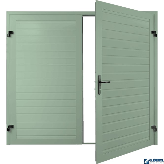 Gliderol CHARTWELL GREEN (BS 14 C 35) Premium Horizontal Standard Rib (non-insulated) Side Hinged Garage Door