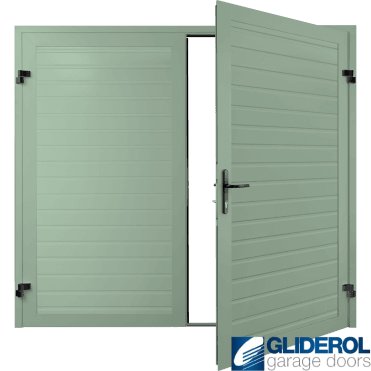 CHARTWELL GREEN (BS 14 C 35) Premium Horizontal Standard Rib (non-insulated) Side Hinged Garage Door