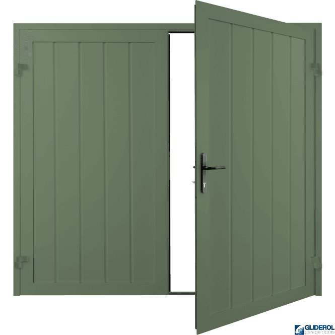 Gliderol CHARTWELL GREEN (BS 14 C 35) Premium Vertical Medium Rib (non-insulated) Side Hinged Garage Door