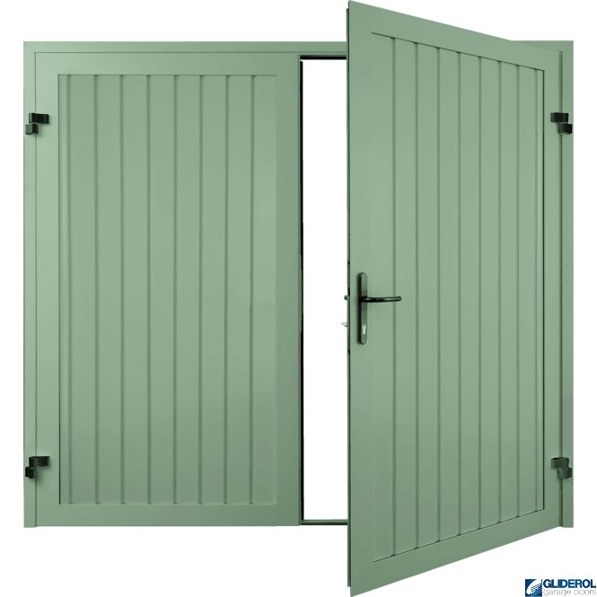 Gliderol CHARTWELL GREEN (BS 14 C 35) Premium Vertical Standard Rib (non-insulated) Side Hinged Garage Door