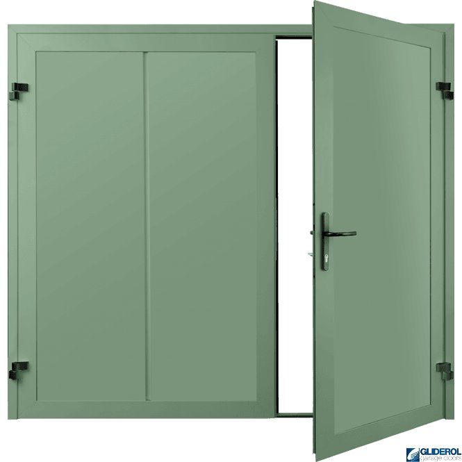 Gliderol CHARTWELL GREEN (BS 14 C 35) Premium Vertical Wide Rib (non-insulated) Side Hinged Garage Door