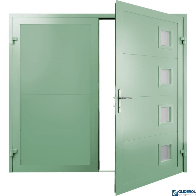 Gliderol CHARTWELL-GREEN (BS14C35) Insulated Porthole Side Hinged Garage Door