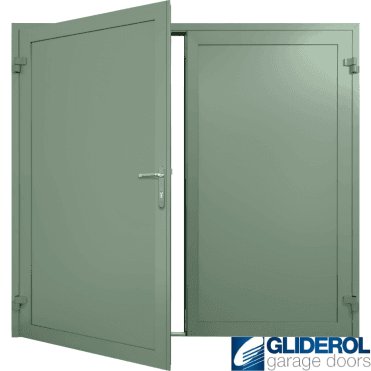 CHARTWELL-GREEN (BS14C35) Insulated Solid Rib Side Hinged Garage Door
