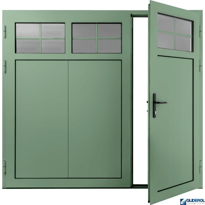 Gliderol CHARTWELL-GREEN (BS14C35) Insulated Traditional Vertical Wide Rib Side Hinged Garage Door (1/3)