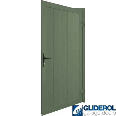 Chartwell Green (BS14C35) Premium Non-Insulated Vertical Medium Rib Personnel Door