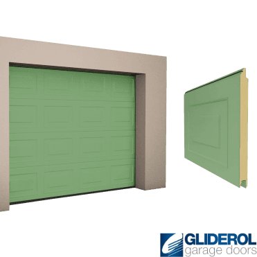 CHARTWELL GREEN (RAL6021) Georgian woodgrain Sectional Garage Door