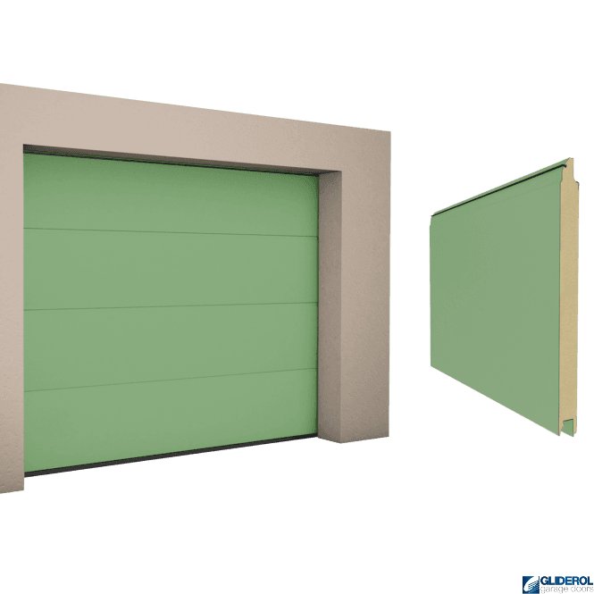 Gliderol CHARTWELL GREEN (RAL6021) L-Rib smooth Sectional Garage Door