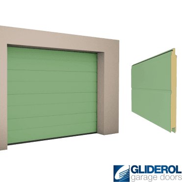 CHARTWELL GREEN (RAL6021) M-Rib woodgrain Sectional Garage Door