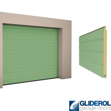 CHARTWELL GREEN (RAL6021) S-Rib woodgrain Sectional Garage Door