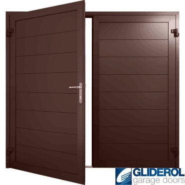 CHOCOLATE-BROWN (RAL8017) Insulated Horizontal Medium Rib Side Hinged Garage Door