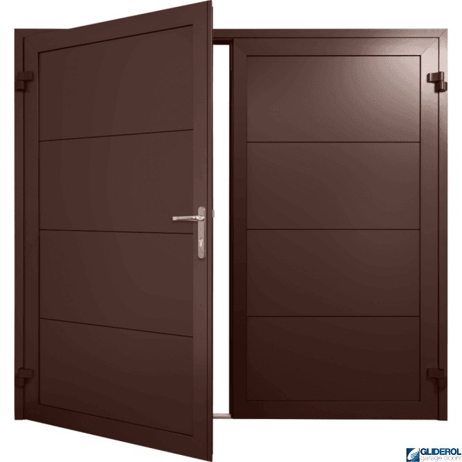 Gliderol CHOCOLATE-BROWN (RAL8017) Insulated Horizontal Wide Rib Side Hinged Garage Door