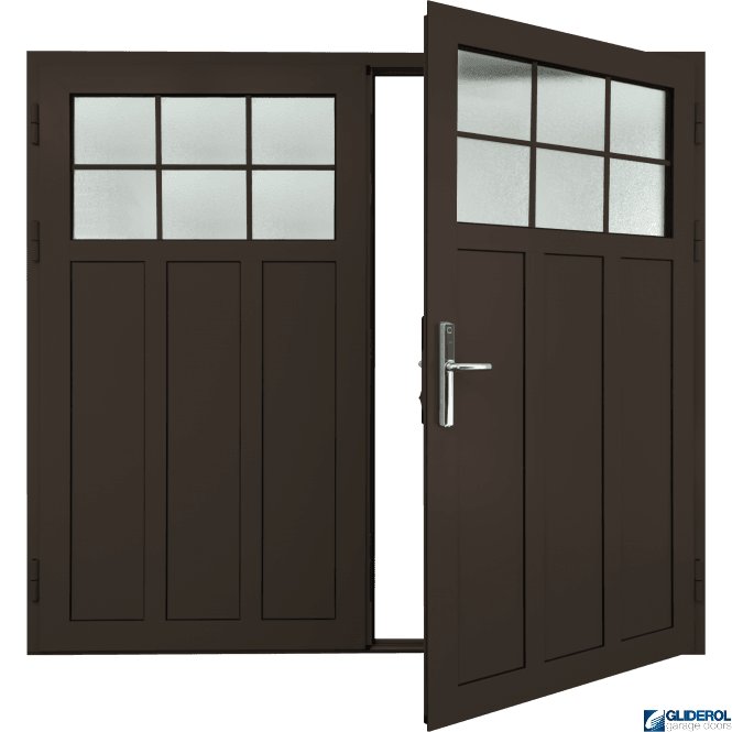 Gliderol CHOCOLATE-BROWN (RAL8017) Insulated Kingsbury Side Hinged Garage Door
