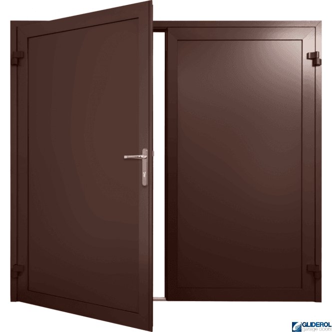 Gliderol CHOCOLATE-BROWN (RAL8017) Insulated Solid Rib Side Hinged Garage Door