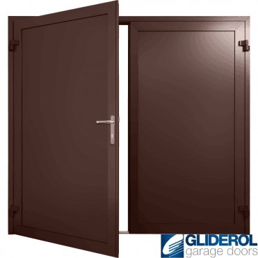 CHOCOLATE-BROWN (RAL8017) Insulated Solid Rib Side Hinged Garage Door